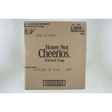 HONEY NUT CHEERIOS Honey Nut Cheerios Cereal 1.8 oz. Bowl, PK60 16000-13898